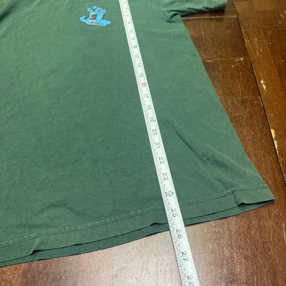 Santa Cruz T-Shirt Mens Medium Green Screaming Hand Graphic Short‎ Sleeve Skate